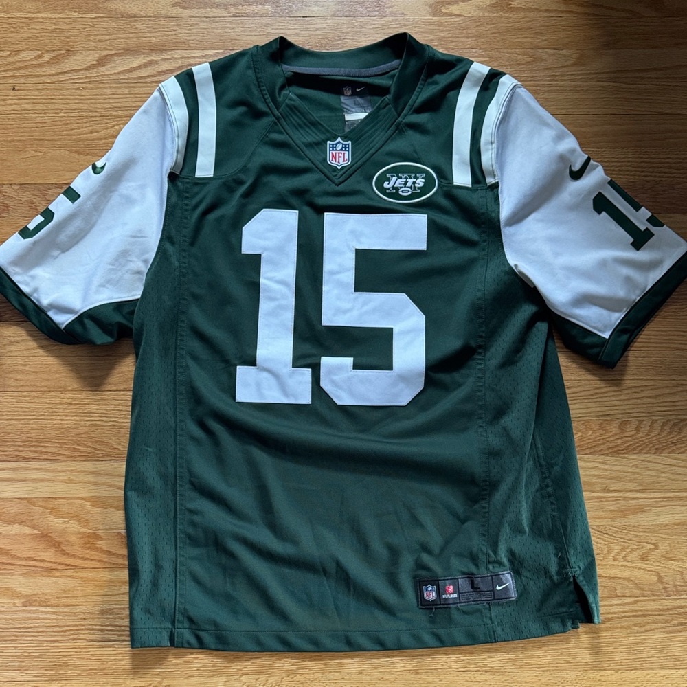 Nike Green and White Football Jersey